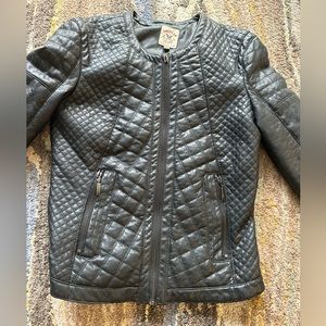 Black Vegan Leather Motorcycle Jacket Size Small